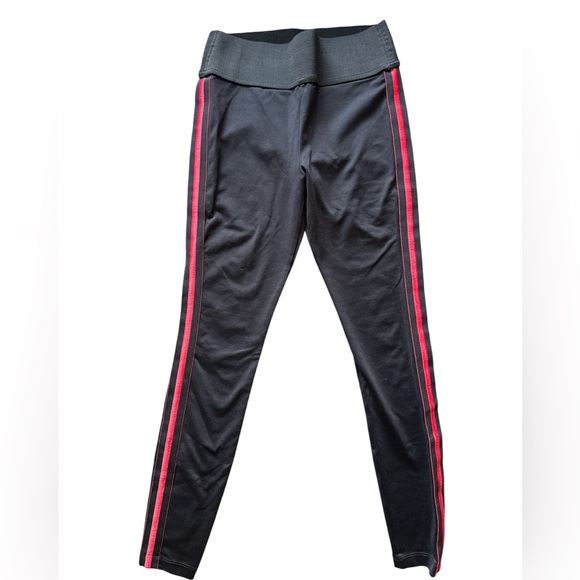 Koral Pants - Koral Black Leggings with Red Stripes, size M